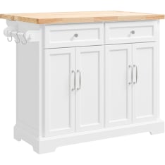 SoBuy FKW71-II-WN kitchen island on wheels
