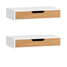 SoBuy FRG92-WNX2 floating shelf with drawer 2-pack