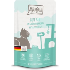 MjAMjAM Quetschie kalkkuna, kurpitsa & kissanminttu125 g kissan märkäruoka