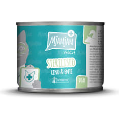 MjAMjAM VetCat Sterilised - nauta & ankka 200g kissan viljaton märkäruoka