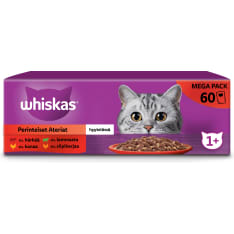 Whiskas 1+60 x 85 g perinteiset ateriat hyytelössä kissan märkäruoka