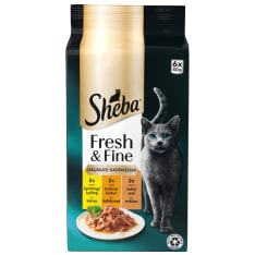 Sheba Fresh & Fine Siipikarjalajitelma kastikkeessa 6 x50 g kissan märkäruoka