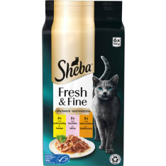 Sheba Fresh&Fine Sekoitus kanaa, kalkkunaa ja lohta kastikkeessa MSC 6 x 50 g kissan märkäruoka