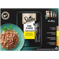 Sheba 12x85g Fine Flakes Siipikarjalajitelma