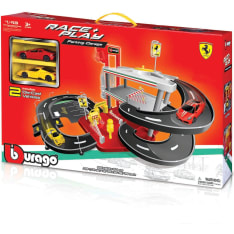 Bburago Ferrari parkkitalo + 2 Ferrari autoa