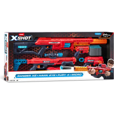 X-Shot Excel Combo 4-pack - Range X8 & Hawk Eye & Fury 4 & Micro nuolipyssy lahjapakkaus