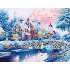 Diamond Dotz Winter Village 50x79cm diamond work
