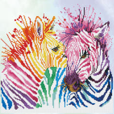 Diamond Dotz Rainbow Zebras 40x40cm timanttityö