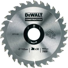 DeWalt 165 x 30 x 18T pyörösahanterä