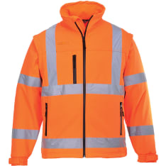 Portwest S428 Hi-Vis 3L Softshell jacket with detachable sleeves