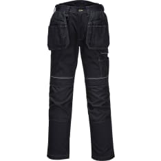 Portwest T602 black hanging pocket work pants