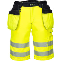 Portwest PW343 keltainen Hi-Vis riipputaskushortsit