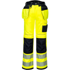 Portwest PW306 Yellow Hi-Vis Stretch Hanging Pocket Trousers