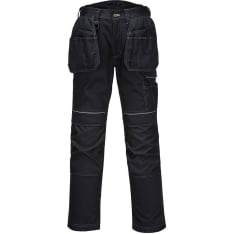 Portwest PW305 black stretch pocket trousers