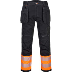 Portwest PW307 oranssi/musta Hi-Vis riipputaskuhousut