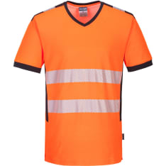 Portwest PW310 Orange Hi-Vis V-Neck T-Shirt