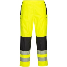 Portwest PW386 yellow HI-Vis women's rainproof work trousers