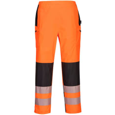 Portwest PW386 orange HI-Vis women's rainproof work trousers