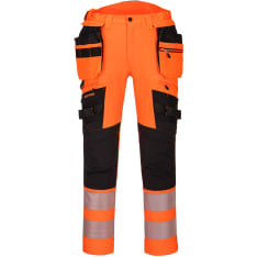Portwest DX442OBR Orange Hi-Vis Elastic Pants with Detachable Hanging Pockets