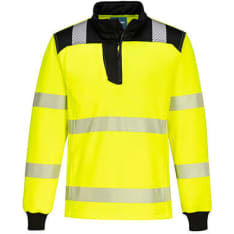 Portwest PW326 Hi-Vis kelta/musta vetoketju Collegepaita