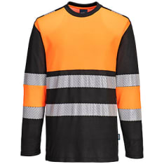 Portwest PW312 LK2 Hi-Vis Orange/Black Long Sleeve Shirt