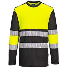 Portwest PW312 LK2 Hi-Vis Yellow/Black Long Sleeve Shirt