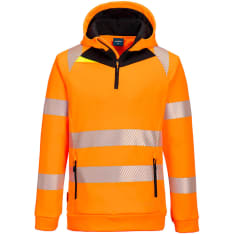 Portwest DX482 Hi-Vis Orange/Black Zip Hoodie