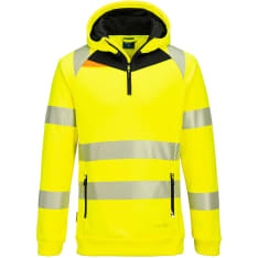 Portwest DX482 Hi-Vis Yellow/Black Zip Hoodie