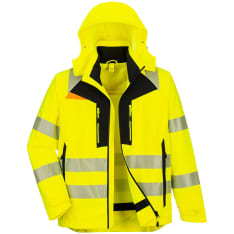 Portwest DX466 Hi-Vis 4-in-1 kelta/musta työtakki