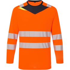 Portwest DX416 Hi-Vis Orange/Black Long Sleeve Shirt