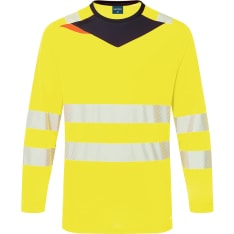 Portwest DX416 Hi-Vis Yellow/Black Long Sleeve Shirt