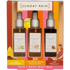 Sunday Rain Hair + Body Mist Trio tuoksupakkaus
