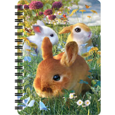 Deluxebase 3D LiveLife Bunnies spiral notebook