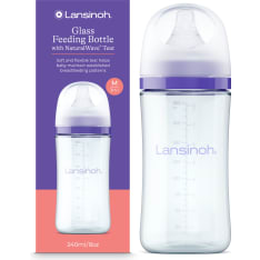 Lansinoh 3 months+ 240 ml glass baby bottle