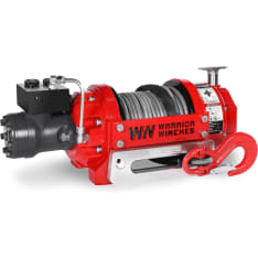 Warrior RV 8000 industrial hydraulic winch with rope