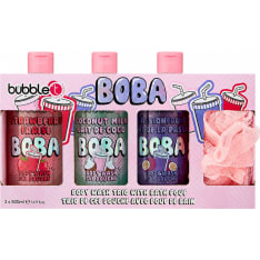 Bubble T Body Wash Trio with Bath Pouf lahjapakkaus