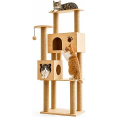 Pohjolan Lemmikkitarvike 165 cm wooden cat climbing tree with two nests