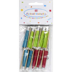 Cocktail sateenvarjo värisekoitus 10 kpl