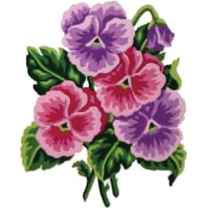 Farnia Orvokit 20x25cm kanavatyö