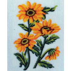 Farnia Keltaiset kukat 20x25cm kanavatyö