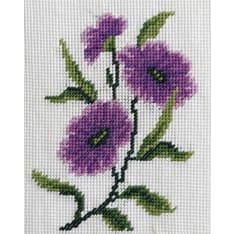 Farnia Lilat kukat 20x25cm kanavatyö