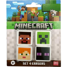 Minecraft erasers, set of 4