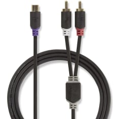 Nedis 2x RCA male - RCA female subwoofer cable