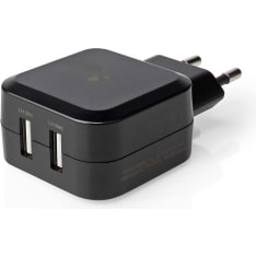 Nedis 2 x 2.4A 24W USB seinälaturi