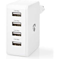 Nedis 4-port 24W USB wall charger