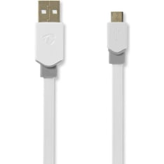 Nedis CCBP60500WT10 USB-A Uros-USB Micro-B Uros 1.00 m USB2.0 kaapeli