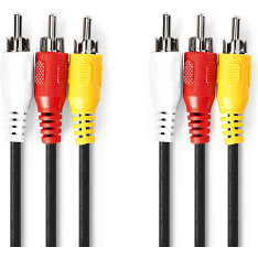 Nedis CVGP24300BK100 3x RCA male-3x RCA male 10.0 m Composite video cable