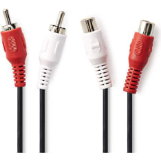 Nedis 2 x RCA male - 2 x RCA female stereo audio cable