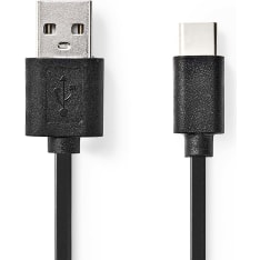 Nedis CCGB60600BK01 USB-A Uros-USB-C Uros 0.10 m USB 2.0 kaapeli