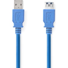 Nedis CCGB61010BU20 USB-A Uros-USB-A Naaras 2.00 m USB 3.2 Gen 1 kaapeli